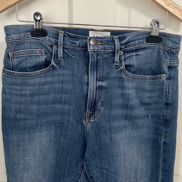 Frame Le Beau Boyfriend Jeans Size 28 Distressed Straight Leg Denim - Picture 3 of 9